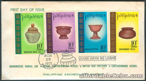1st picture of 1972 PHILIPPINE ARCHEOLOGY STAMPS First Day Cover For Sale in Cebu, Philippines