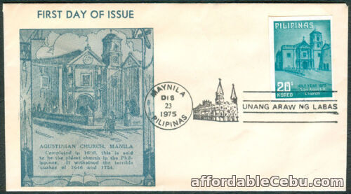1st picture of 1975 Philippines AGUSTINIAN CHURCH MANILA First Day Cover For Sale in Cebu, Philippines
