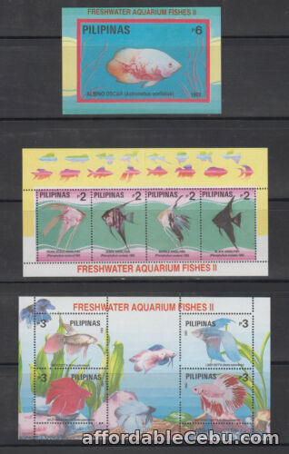 1st picture of Philippine Stamps 1993 Freshwater Aquarium Fishes II  3 souvenir sheets MNH For Sale in Cebu, Philippines