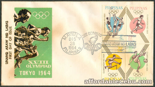1st picture of Philippines XVIII OLYMPIAD TOKYO 1964 First Day Cover - A For Sale in Cebu, Philippines