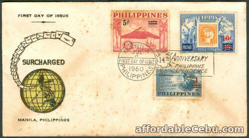 1st picture of 1960 Philippines SURCHARGED First Day Cover For Sale in Cebu, Philippines