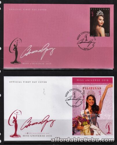 1st picture of Philippine Stamps 2019 Miss Universe Catriona Gray Complete set on First Day Cov For Sale in Cebu, Philippines