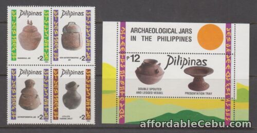 1st picture of Philippine Stamps 1995 Archaeological Jars Block of 4 & ss complete  MNH For Sale in Cebu, Philippines