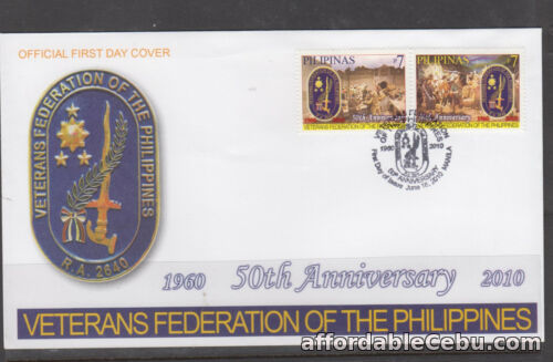 1st picture of Philippine Stamps 2010 Veterans Federation 50th Anniversary Complete set on FDC. For Sale in Cebu, Philippines