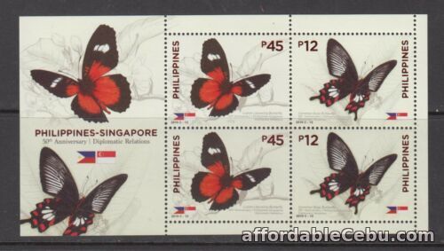 1st picture of Philippine Stamps 2019 Philippines-Singapore Butterflies souvenir sheet MNH For Sale in Cebu, Philippines