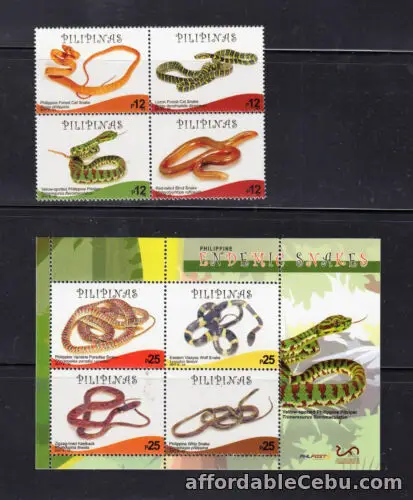 1st picture of Philippine Stamps 2017 Endemic Philippine Snakes B/4 with Hologram S/S MNH For Sale in Cebu, Philippines