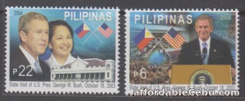 1st picture of Philippine Stamps 2004 State Visit of USA Pres. Bush Complete set MNH For Sale in Cebu, Philippines