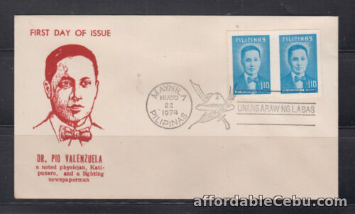 1st picture of Philippine Stamps 1974 Pio Valenzuela imperforate pair MNH, toned For Sale in Cebu, Philippines
