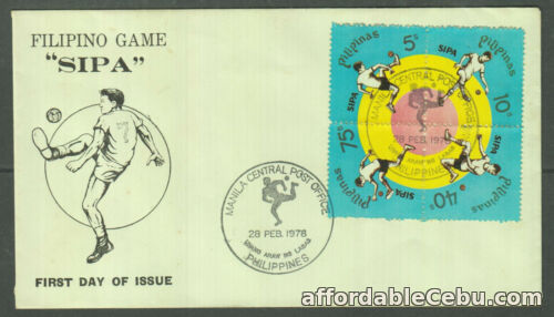 1st picture of Philippine Stamps 1978 'Sipa' (Filipino Game) Complete set on FDC For Sale in Cebu, Philippines