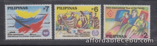 1st picture of Philippine Stamps 1994 International Year of Family, Civil Aviation, Intl.Labor For Sale in Cebu, Philippines