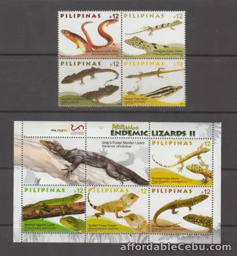 1st picture of Philippine Stamps 2017 Endemic Lizards Complete set MNH For Sale in Cebu, Philippines