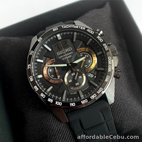 1st picture of SSB349P1 Chronograph Black Dial Black Rubber Watch for Men COD PayPal For Sale in Cebu, Philippines