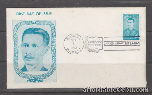 1st picture of Philippine Stamps 1973 Fernando Ma. Guerrero, perforate,  on FDC, toned For Sale in Cebu, Philippines