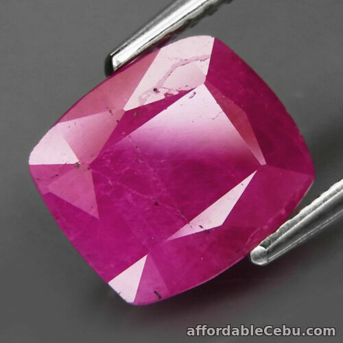 1st picture of 2.94 NATURAL Reddish Pink RUBY Loose Mozambique Cushion 8.8x7.8x4.5mm For Sale in Cebu, Philippines