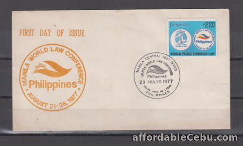 1st picture of Philippine Stamp 1977 World Law Conference complete FDC, toned envelope For Sale in Cebu, Philippines