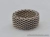 TIFFANY & CO. SOMERSET 925 SILVER CHAIN MESH WIDE RING - SIZE 6 - AUTHENTIC