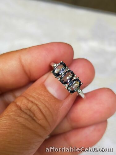 1st picture of Natural 1.68 Carats IOLITE & White SAPPHIRES STERLING SILVER RING S6.0 For Sale in Cebu, Philippines