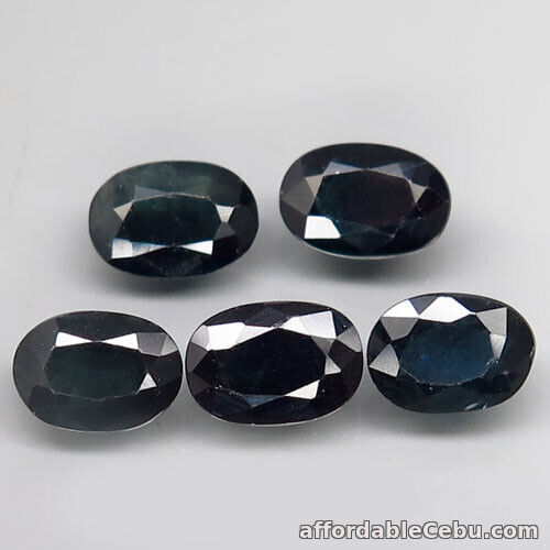 1st picture of 3.00 Carats Natural SAPPHIRE 5pcs Lot 6x4mm Green Blue Oval Loose VVS-SI Africa For Sale in Cebu, Philippines