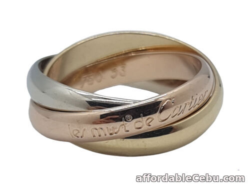 1st picture of CARTIER VINTAGE TRINITY 18K TRI GOLD RING – SIZE 53 / SIZE 6.25 - AUTHENTIC For Sale in Cebu, Philippines