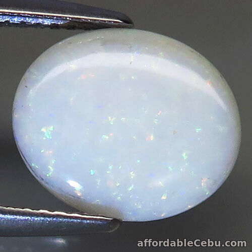 1st picture of 2.12 Carats 12x10mm NATURAL Multi-Color White OPAL for Jewelry Setting Oval Cab For Sale in Cebu, Philippines