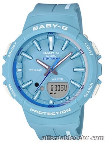1st picture of Casio Baby-G * BGS100RT-2A Runner Anadigi Step Tracker Pastel Blue Watch For Sale in Cebu, Philippines