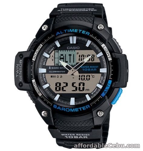 1st picture of Casio Watch * SGW450H-1A Twin Sensor Black & Blue Resin Men COD PayPal For Sale in Cebu, Philippines