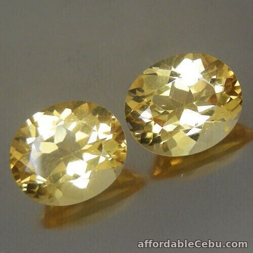 1st picture of 9.04 Carats 2pcs Lot NATURAL Yellow CITRINE Oval Loose 10x12mm Africa For Sale in Cebu, Philippines