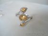 Natural CITRINE & White CZ Sterling 925 Silver RING ChUnKY Size 8.25