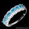 Natural Blue Oval APATITE & White CZ 925 STERLING SILVER Butterfly RING S9.0
