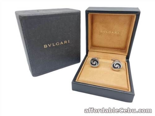 1st picture of BVLGARI BULGARI OPTICAL STERLING SILVER ONYX CUFF LINKS - AUTHENTIC For Sale in Cebu, Philippines