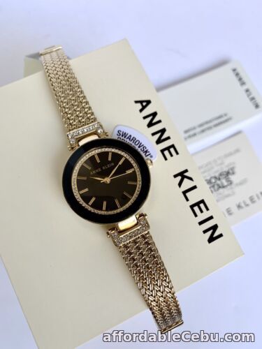 1st picture of Anne Klein Watch * 1906BKGB Black Face Gold Steel Chain Bangle COD PayPal For Sale in Cebu, Philippines