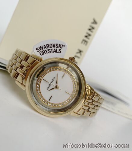 1st picture of Anne Klein Watch * 3692MPGB Mother of Pearl Swarovski Gold Tone Steel for Women For Sale in Cebu, Philippines