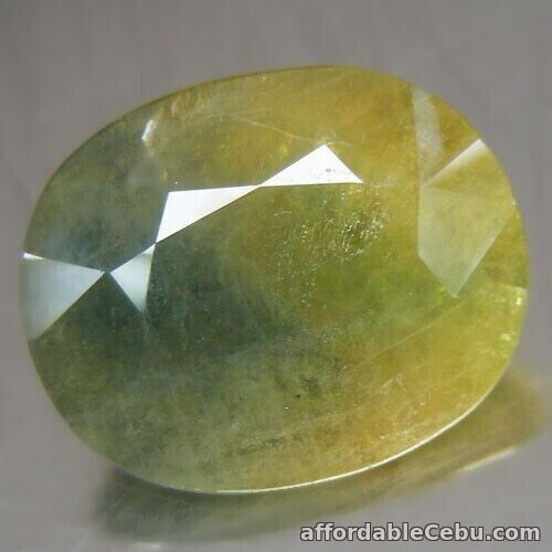 1st picture of 19.28 Carats NATURAL Greenish Yellow SAPPHIRE Loose Oval 14.9x18.2x8.5mm Africa For Sale in Cebu, Philippines