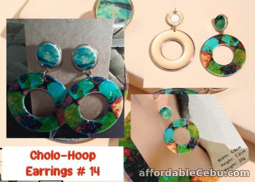 1st picture of Imported Retro Color Block Round Dangle-Drop Earrings Free SHIP For Sale in Cebu, Philippines