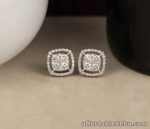 1st picture of 1.20 CTW Diamond Earrings 18K White Gold E265 sep For Sale in Cebu, Philippines