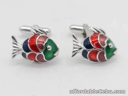 1st picture of WALTER E. HAYWARD STERLING SILVER ENAMELED FISH CUFF LINKS - RARE - AUTHENTIC For Sale in Cebu, Philippines