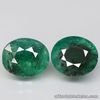 2.87 Carats Pair NATURAL Green EMERALD Loose Oval 8x7.0x5.0mm Columbia Unheated