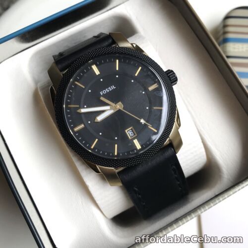 1st picture of Fossil Watch * FS5263 Machine Date Gold Watch Case Black Leather COD PayPal For Sale in Cebu, Philippines