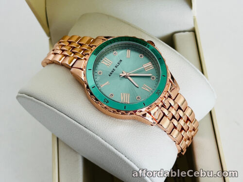 1st picture of ANNE KLEIN SAPPHIRE GREEN DIAL ROSE GOLD-TONE BRACELET STRAP WATCH AK/3936SGRG For Sale in Cebu, Philippines