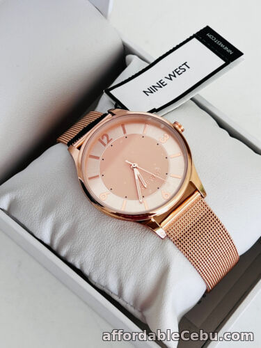 1st picture of NEW! NINE WEST ROSE GOLD-TONE MESH STRAP WATCH NW/2860RGRG SALE For Sale in Cebu, Philippines