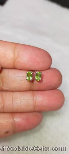 1st picture of NATURAL Green PERIDOT 925 Sterling Silver Birthstone Stud Earrings 5x3mm For Sale in Cebu, Philippines