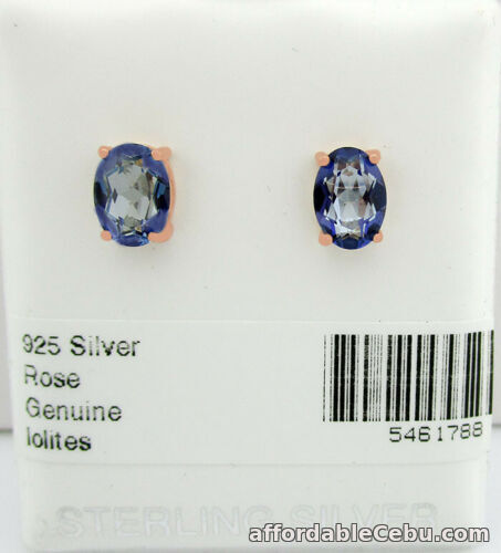 1st picture of NATURAL 1.84 Carats Bluish PurpIe OLITE 925 Sterling Silver Stud Earrings Rose For Sale in Cebu, Philippines