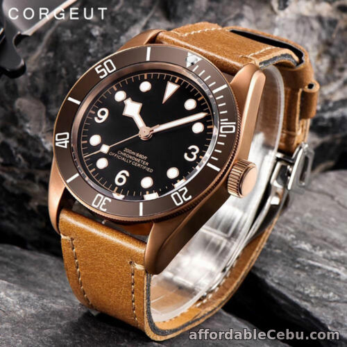 1st picture of 10BAR 41mm CORGEUT Bronze Plated Men's Watch Miyota8215 Sapphire Leather Band For Sale in Cebu, Philippines