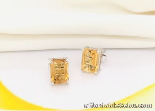 1st picture of SALE‼️3.10 CTW Citrine Earrings 18k White Gold E527-1 sep For Sale in Cebu, Philippines