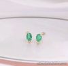 SALE‼️.30 CTW Emerald w/ .02 CTW Diamond Earrings 18k Yellow Gold E579Y sep