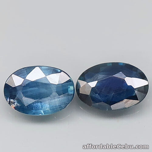 1st picture of 1.16 Carats 2pcs Pair NATURAL Blue SAPPHIRE Loose Oval 6.5x4.6to6.8x4.5 Unheated For Sale in Cebu, Philippines