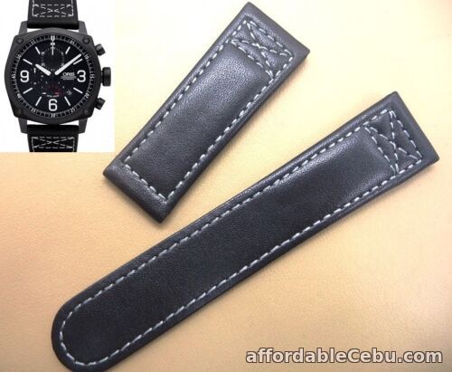 1st picture of 24mm Genuine leather band strap (FITS) ORIS Aviation BC4 chronograph 674 7633 For Sale in Cebu, Philippines
