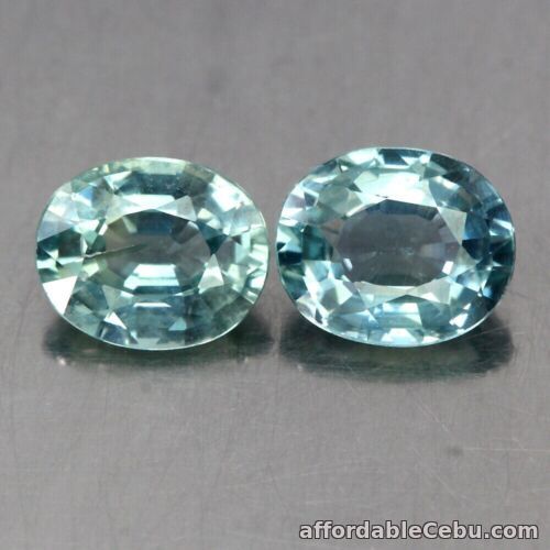 1st picture of 1.26 Carats 2pcs Pair NATURAL SAPPHIRE Rare Bluish Green Oval 5x4x3 UNHEATED For Sale in Cebu, Philippines