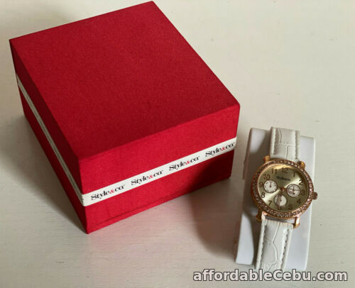 1st picture of NEW! STYLE & CO ROSE GOLD BAND W/CRYSTALS WHITE CROC STRAP BRACELET WATCH SC1380 For Sale in Cebu, Philippines