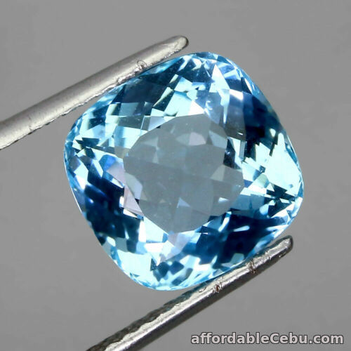 1st picture of 10.43 Carats NATURAL Blue TOPAZ Loose for Jewelry Setting 12x8mm Cushion For Sale in Cebu, Philippines